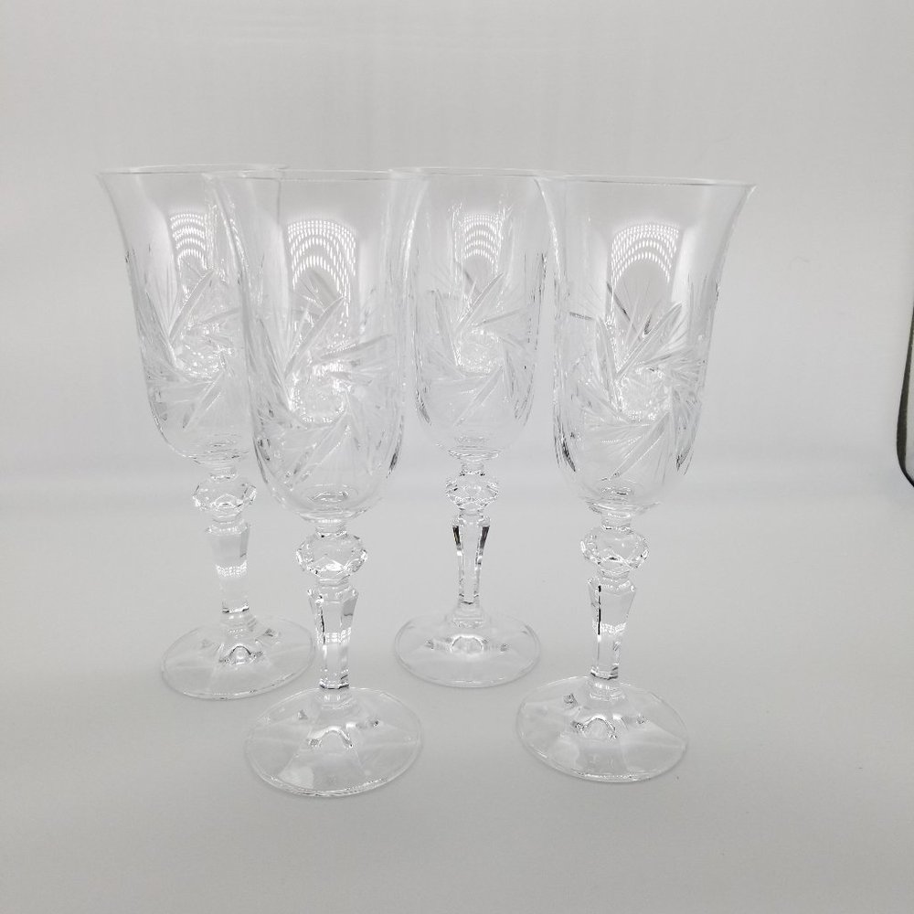 Bohemia Crystal - Crystalex Pinwheel Champagne Flutes